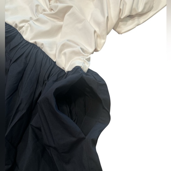 Maeve Anthropologie Twofer Mini Dress Size XL Black White Halter Ruched Front - Picture 8 of 15